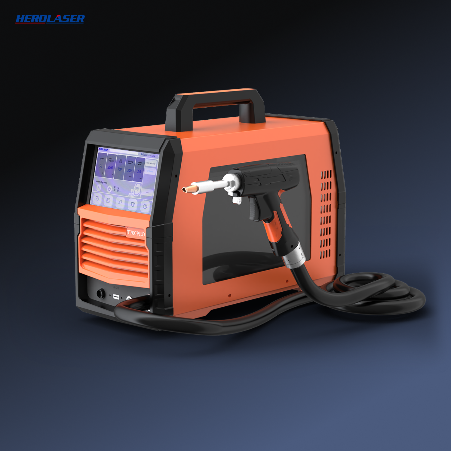 Herolaser T700 Pro laser cleaning mode removing rust from metal