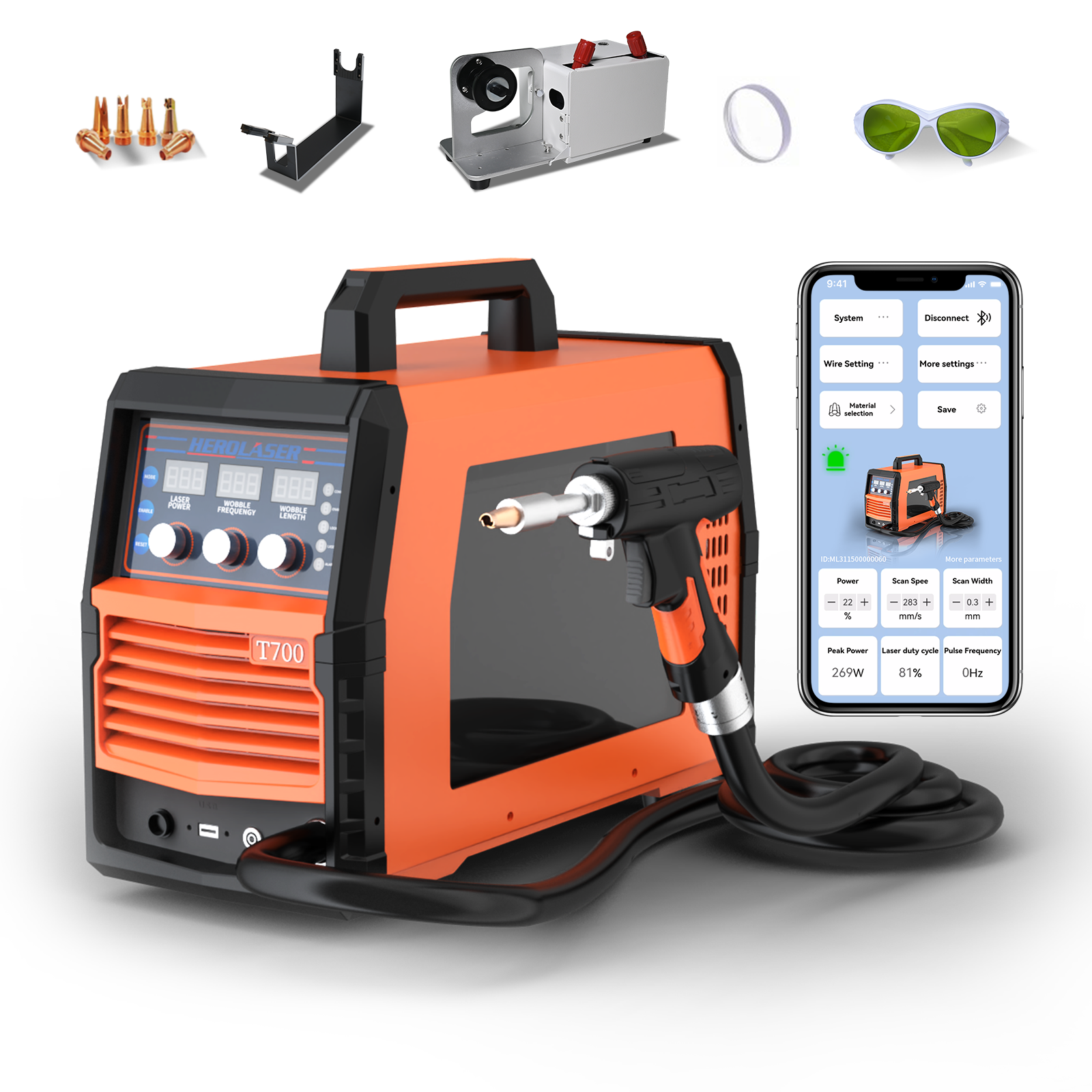 Herolaser T700 700W air-cooled 3-in-1 laser welder main unit — Herolaser T700
