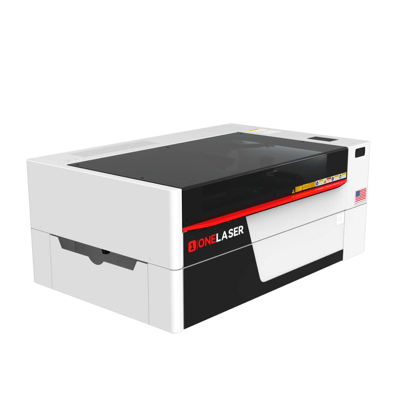 OneLaser XRF 38W RF laser engraver, alternate angle view