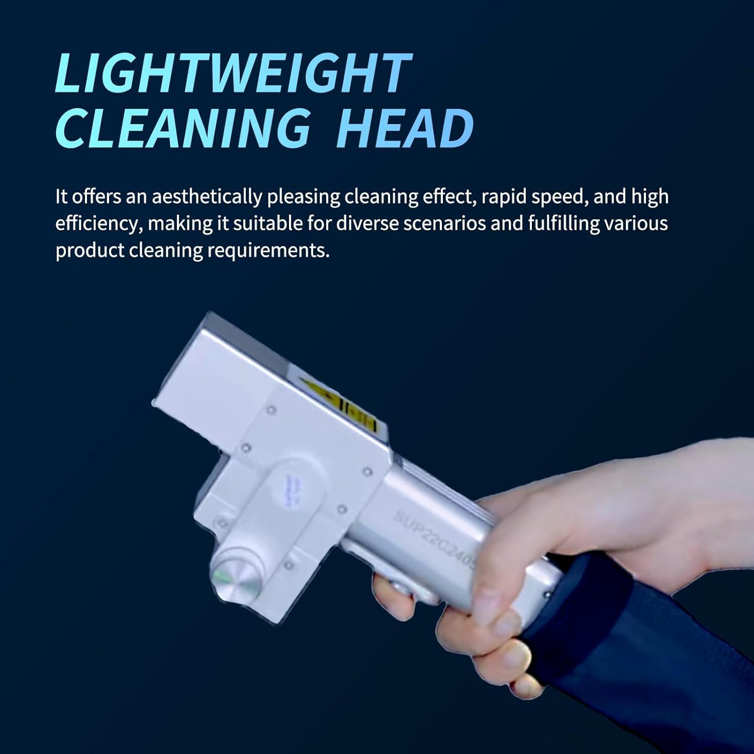 Handheld cleaning head in use on metal surface — Herolaser 2000W Continuous Laser Cleaning Machine