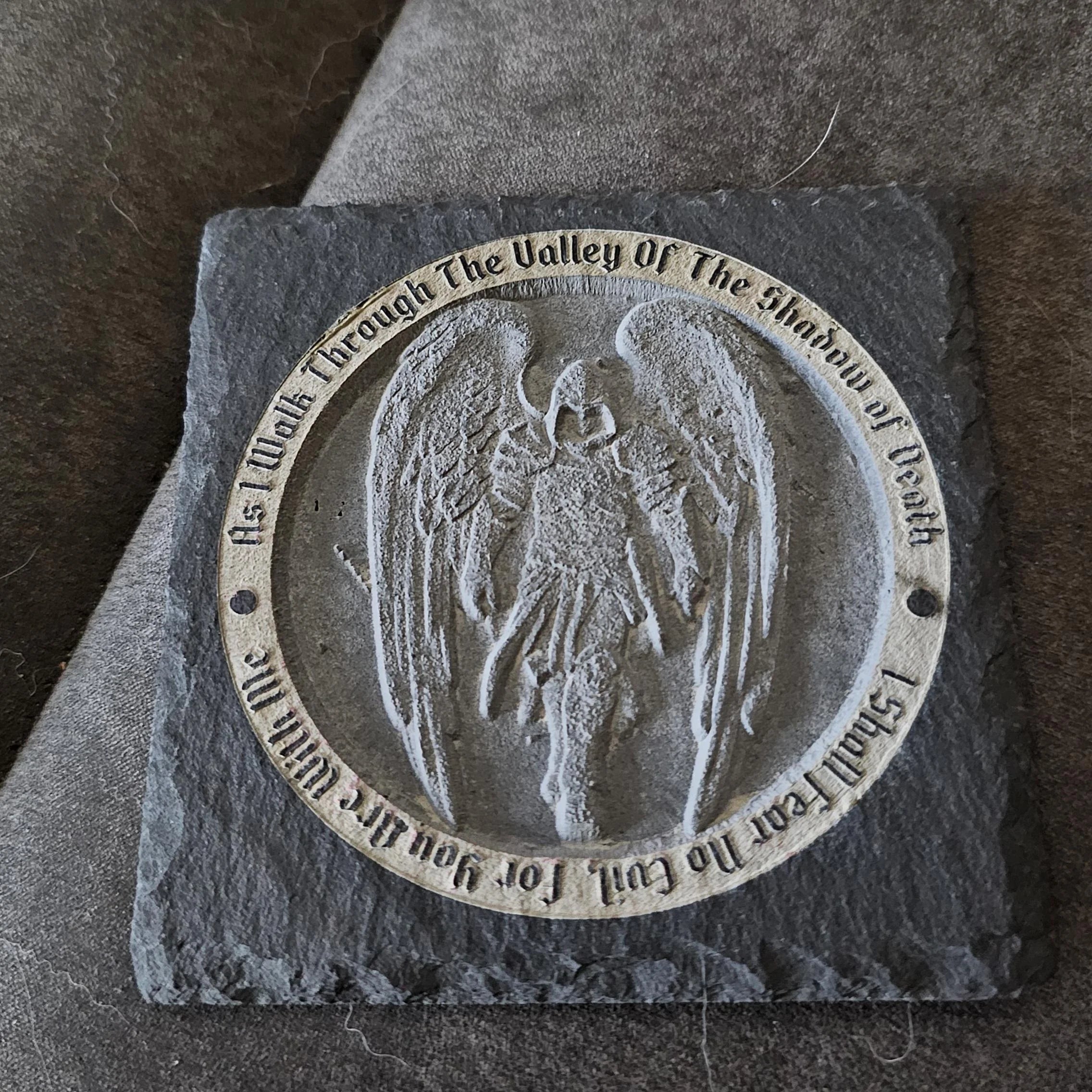 Fiber laser slate engraving