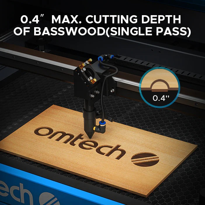 OMTech Maker MF1624-60 60W CO2 Laser Engraver and Cutter Cutting Depth