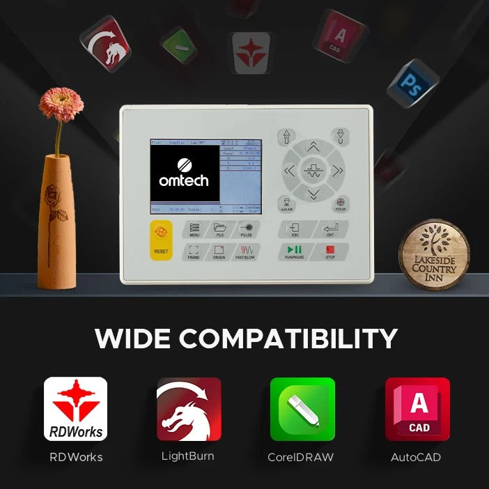 OMTech Maker MF1624-60 60W CO2 Laser Engraver and Cutter Software