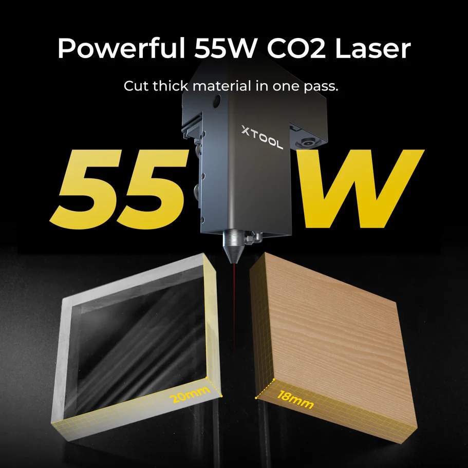 xTool P2 55W Desktop CO2 Laser Cutter and Engraver Power